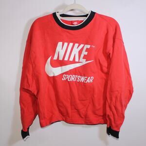 Vintage Nike Red Crewneck With White And Black Details Size M